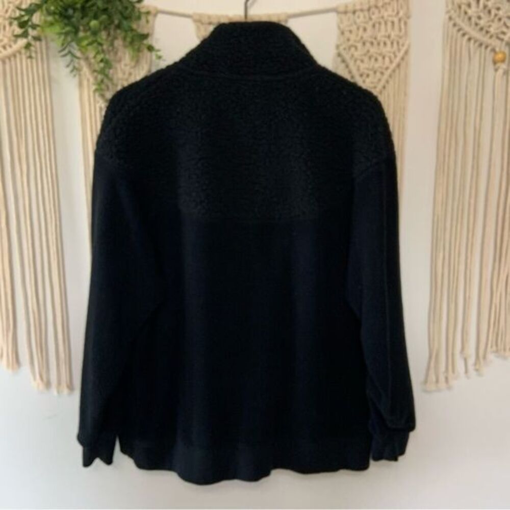 AERIE‎ Women’s Hometown Holiday Quarter Zip Fleece Sweatshirt Black Small - Picture 4 of 16